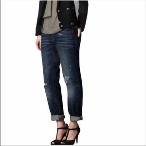 LOFT Distressed Oversized Boyfriend Jean Cuffed 8